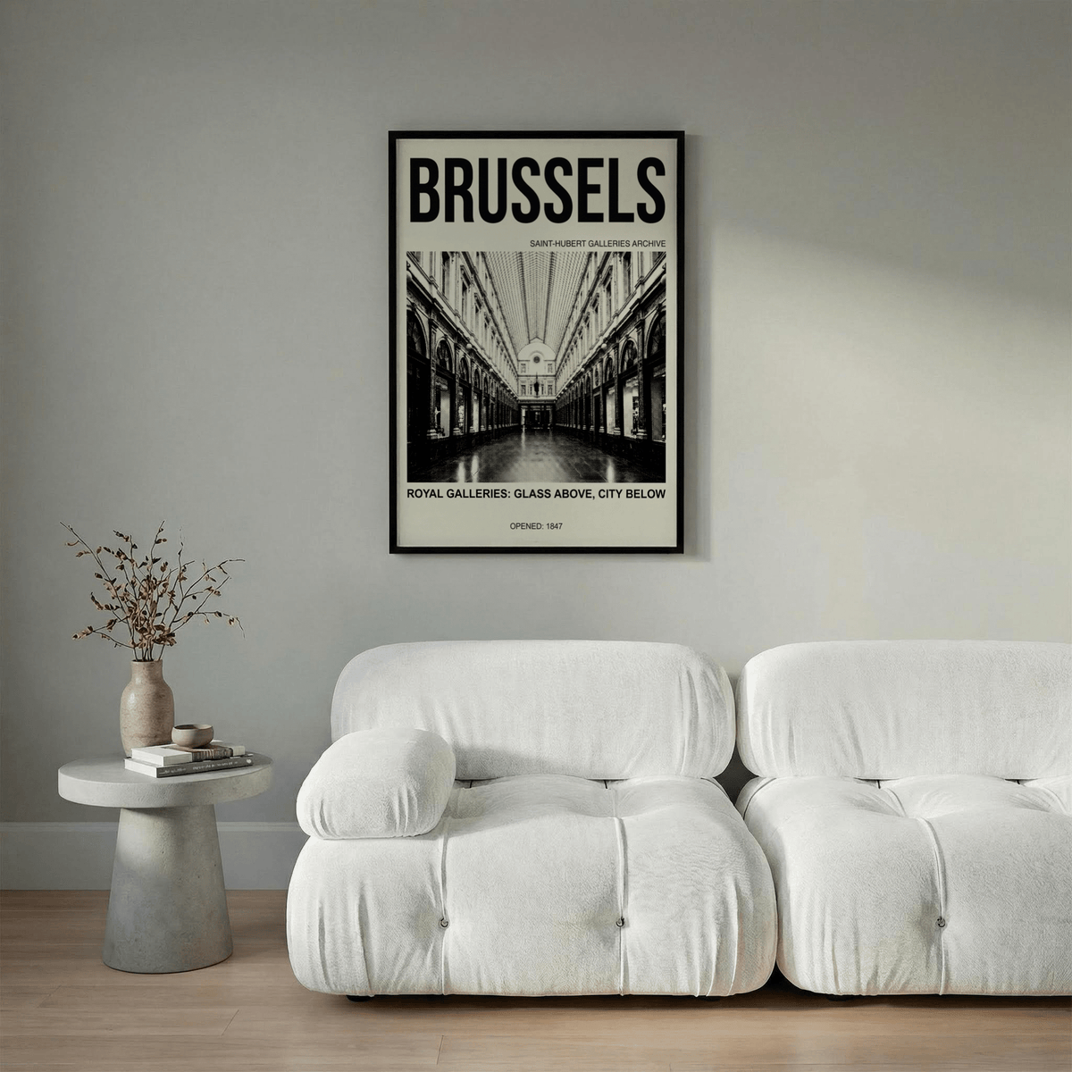Perspective architecture wall art of Saint-Hubert Galleries glass canopy