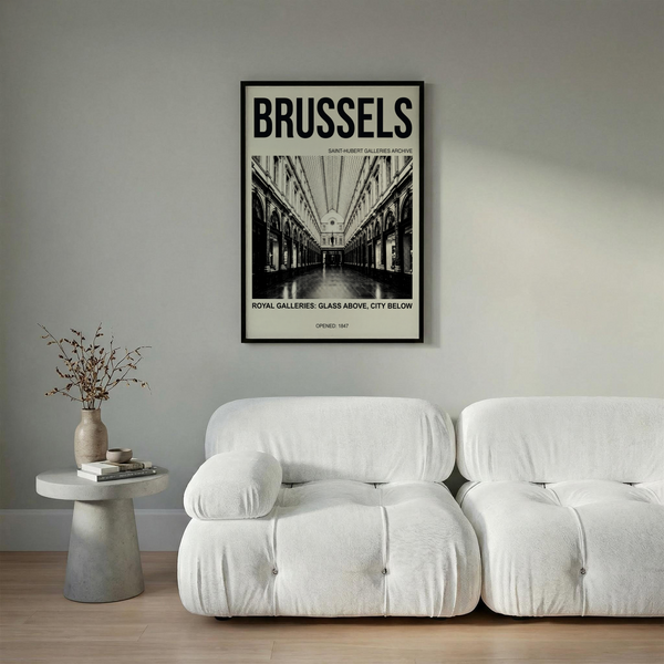 Perspective architecture wall art of Saint-Hubert Galleries glass canopy