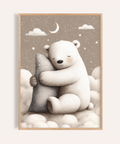Polar Bear Nursery Print for beige and white nursery wall art