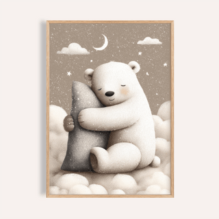 Polar Bear Nursery Print for beige and white nursery wall art