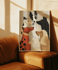Colorful Dog Poster wall art for children's room with Beige and Black