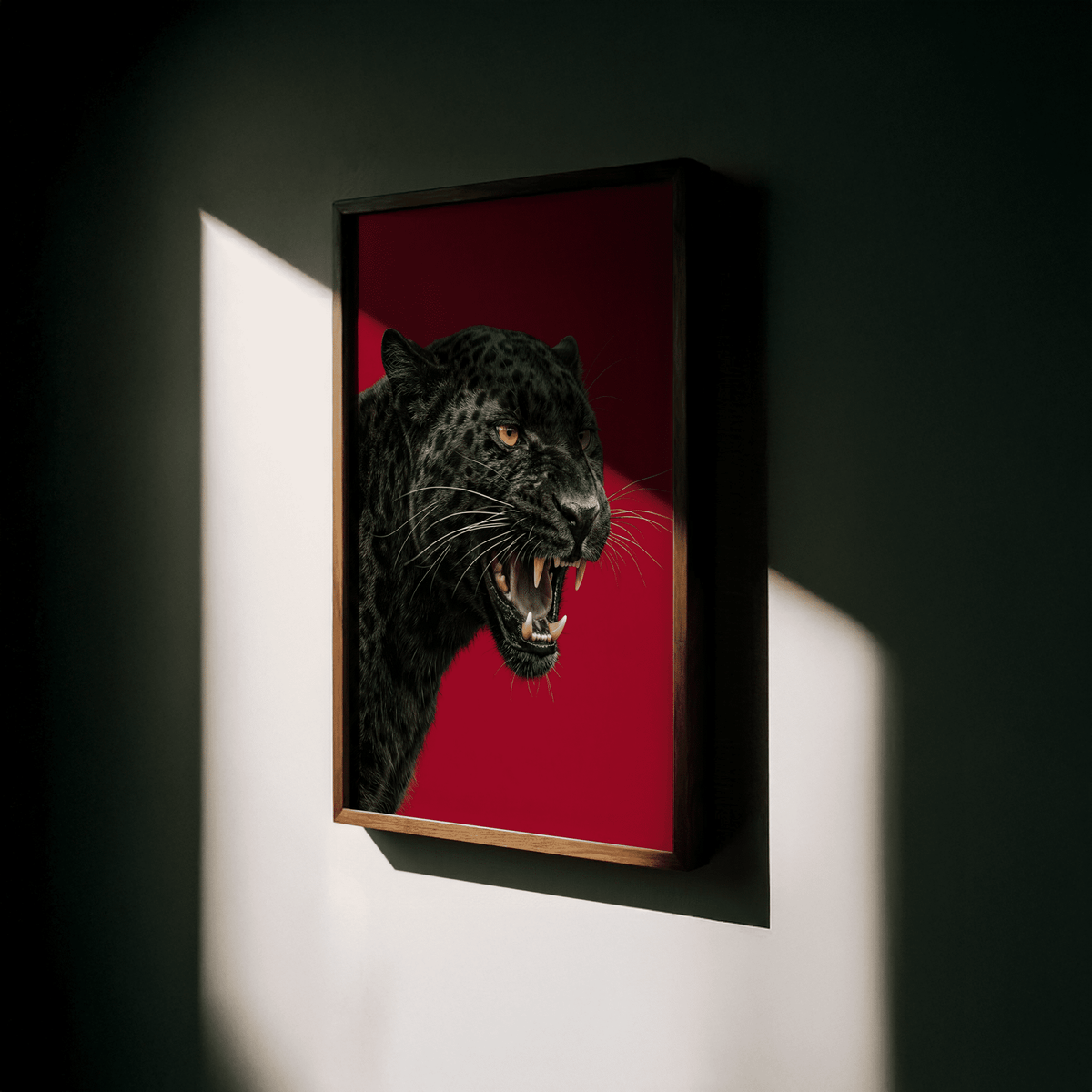 Modern Wildlife Wall Art in red and black tones for dining room