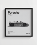 Sleek Gray Porsche Car Art Print for automotive fans’ space