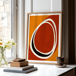 Minimal loop design print featuring concentric ovals and subtle grain