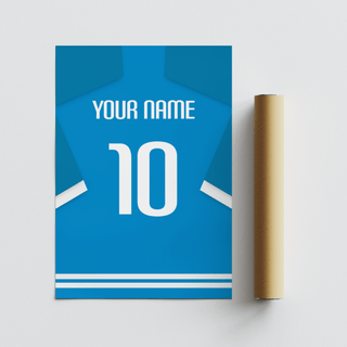 Close-up of Napoli Football Shirt Poster highlighting oversized 10 digits and neat name typography