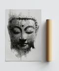 Zen Home Decor art print grayscale Buddha for peaceful family room wall