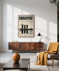 Capturing Singapore Modern Architecture Art Print featuring Marina Bay Sands towers and SkyPark roofline over the bay