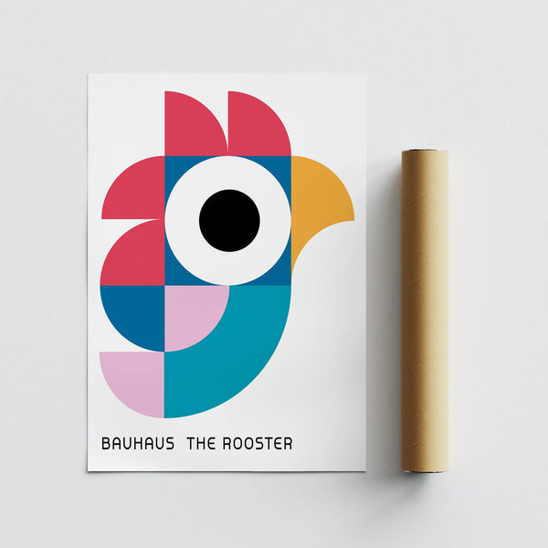 teen girl's bedroom or playroom with this Bold &amp; Bright Rooster Poster