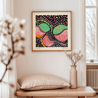 green pink art inspired by Yayoi Kusama