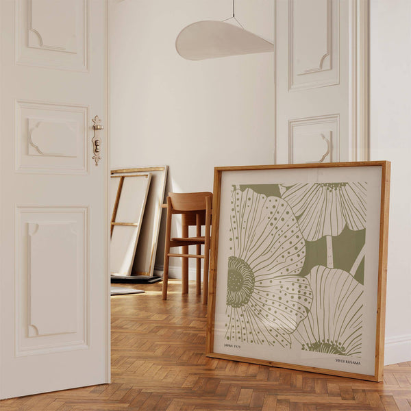 Relaxing dotted pattern sage green abstract wall art for calm interiors