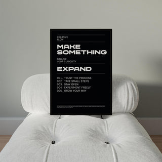 Print with motivational Wall Art Phrases like “Take Small Steps” and “Stay Open.”