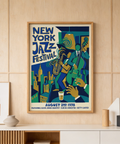 Event style wall art featuring New York Jazz Festival typography and skyline