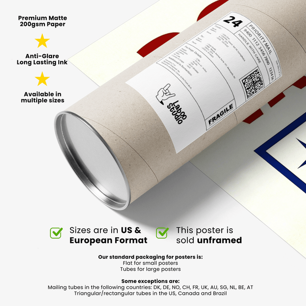 Boulevardier Cocktail Print, Red, Orange, Blue colors for cocktail lounge