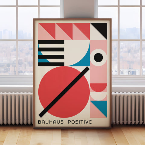 Colourful Bauhaus-inspired wall art perfect for girls' rooms and creative spaces