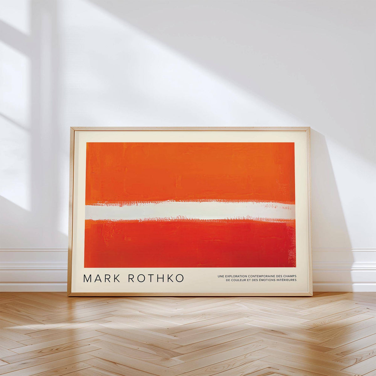 Orange color wall art featuring vibrant red and orange hues
