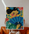 Geisha Pop Art Multicolored tones, art print for creative studio, wall art design