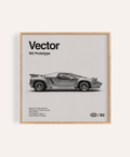 Vector Prototype W2 Print with Gray, Black and White tones for living room wall art