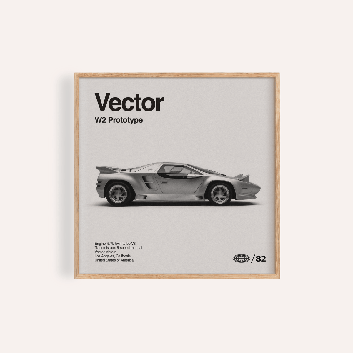 Vector Prototype W2 Print with Gray, Black and White tones for living room wall art
