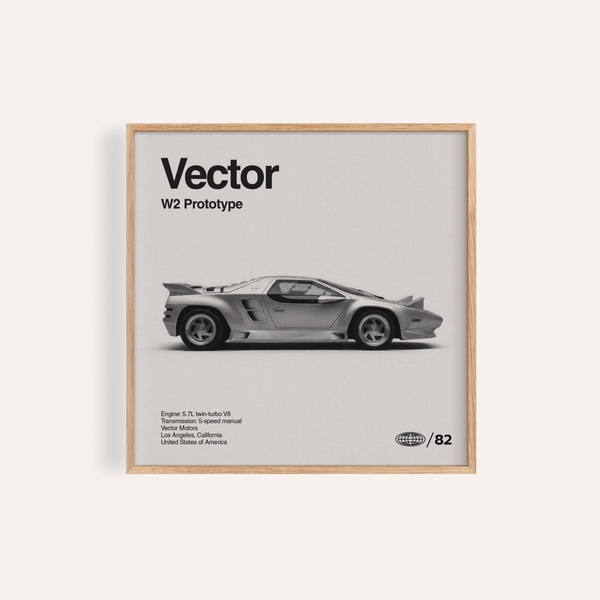 Vector Prototype W2 Print with Gray, Black and White tones for living room wall art