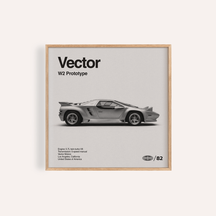 Vector Prototype W2 Print with Gray, Black and White tones for living room wall art