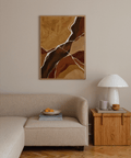Warm Abstract Earth Tones Art art print with brown, beige, red, and orange for studio display