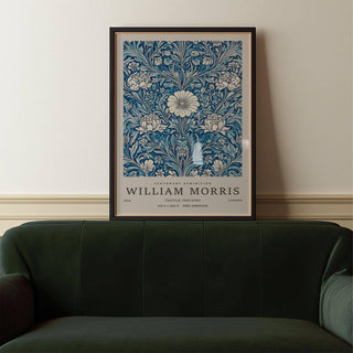 Blue botanical prints in floral design ideal for vintage-style kitchens