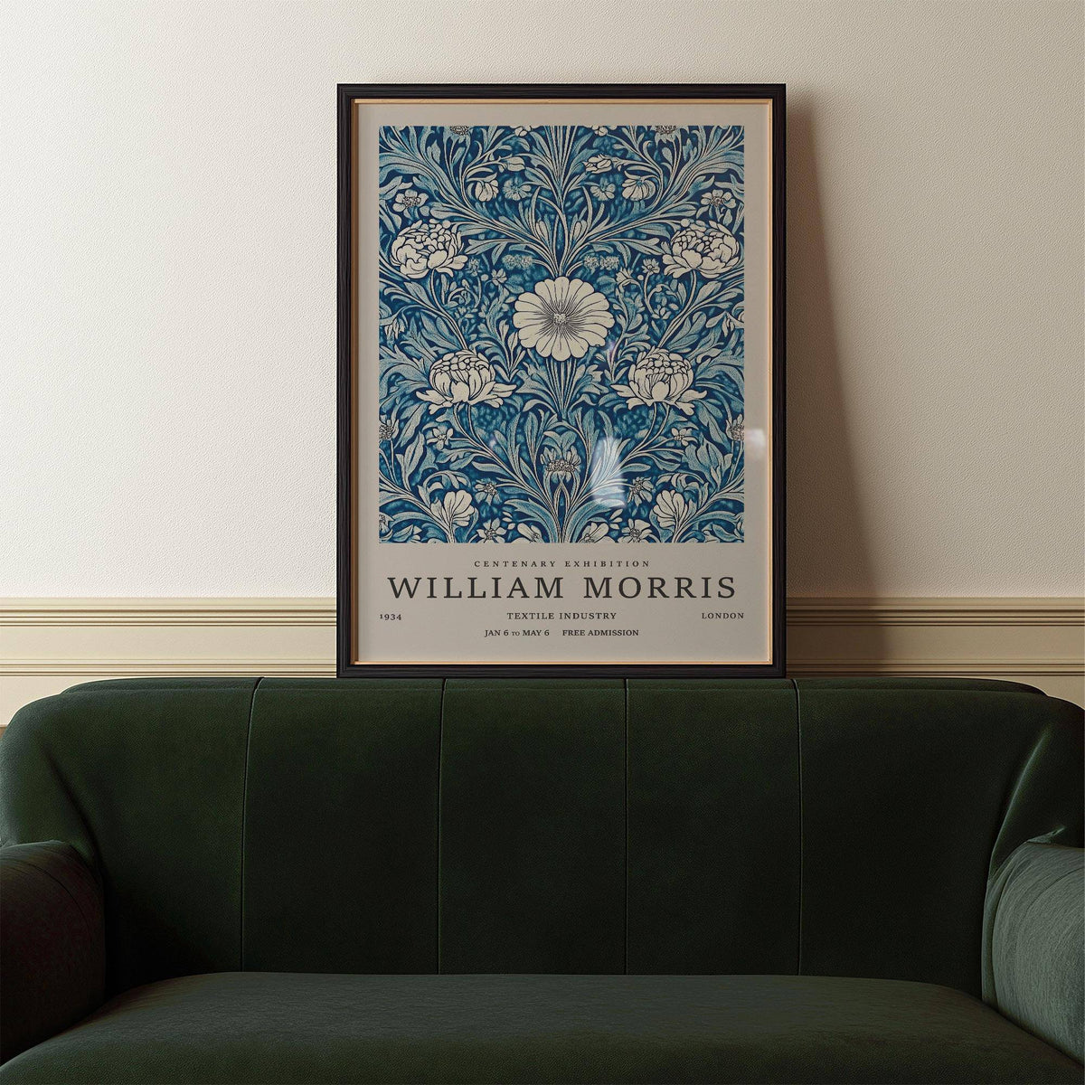 Blue botanical prints in floral design ideal for vintage-style kitchens