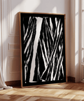 art black white abstract poster in black and white for a home office accent