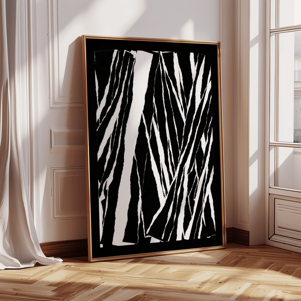 art black white abstract poster in black and white for a home office accent