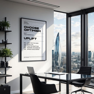 Black and white typography Uplifting Wall Art with gratitude messages.