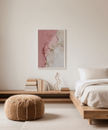 Pink Abstract Print poster in Pink and Beige for bedroom decor