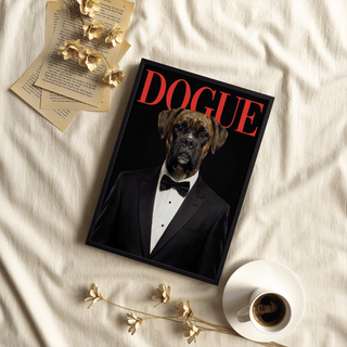 Fashion-inspired Dogue Boxer Poster for hallway, Black, White, Red
