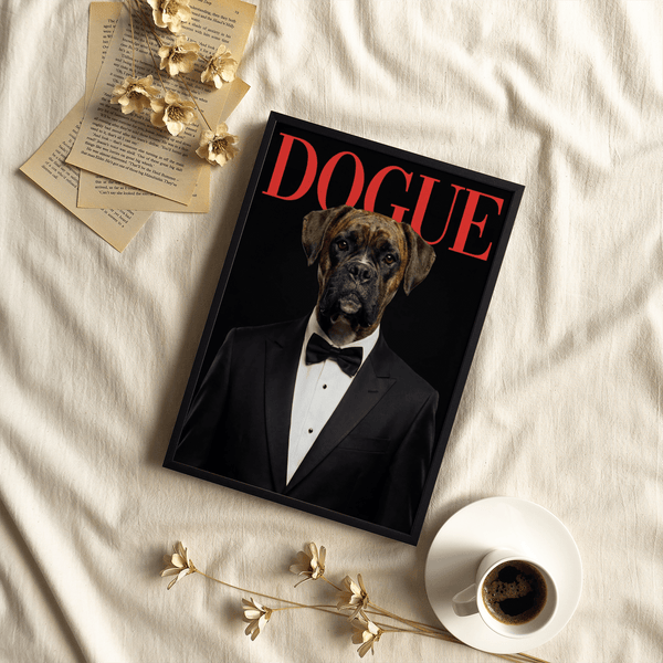 Fashion-inspired Dogue Boxer Poster for hallway, Black, White, Red