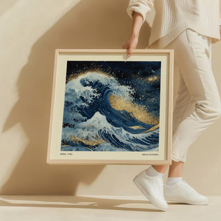 statement wall art of the ocean with dynamic movement