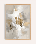 Neutral Tones Art print with Beige, White, and Gold for living room wall art