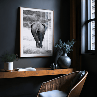 Nature Animal Wall Art black and white elephant photography print