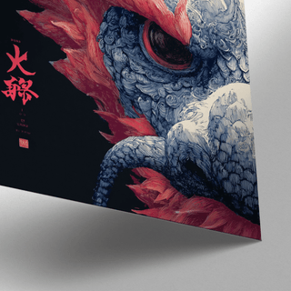 Red Dragon Art wall art in Black and Brown for den