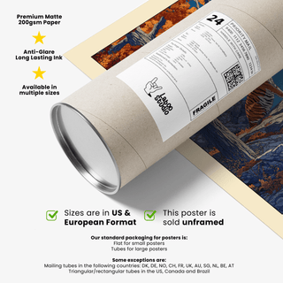 Edge detail of tiger landscape poster showing subtle border around the printed design