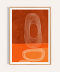 Abstract Line Art Print poster with concentric oval contour lines