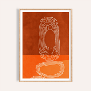 Abstract Line Art Print poster with concentric oval contour lines