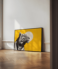 Landscape Tiger Wall Art featuring Tiger portrait in Yellow for bedroom poster