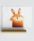 Cute Fox Poster, kids’ wall art print in Orange and Beige for nursery