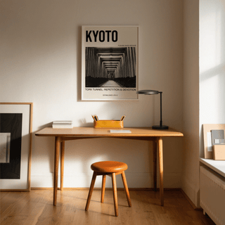 Archival-style Japan wall art print with torii gate frames receding in perspective