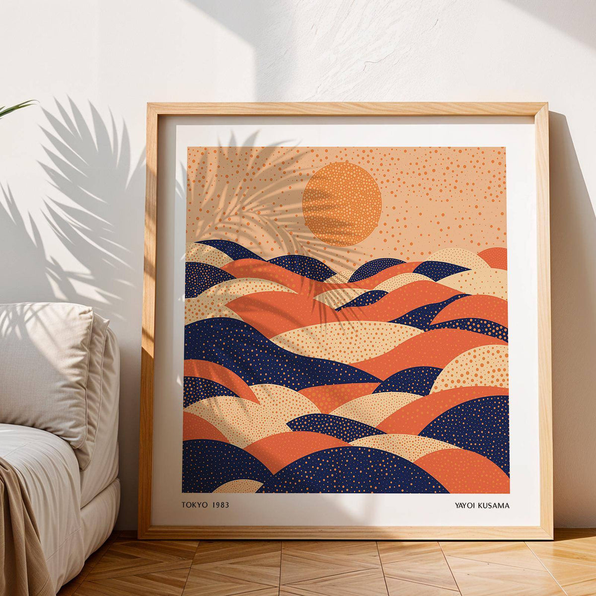 Polka dot movement in abstract wall art colorful design