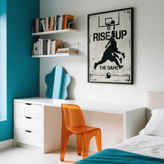 Basketball Rise up Art Print rolled slightly to show paper thickness