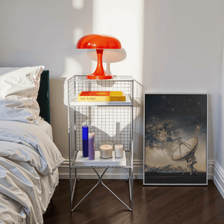 Space Satellite Art Print using Blue Beige Black ideal for contemporary living space wall art
