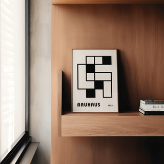 Minimalist Block Art wall art print, black and white, perfect for study