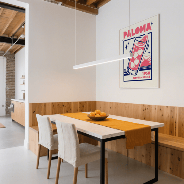 Paloma Cocktail Print showcasing Pink and Blue, great for home bar wall art