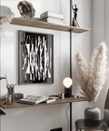abstract black and white minimalist print, office black and white wall art