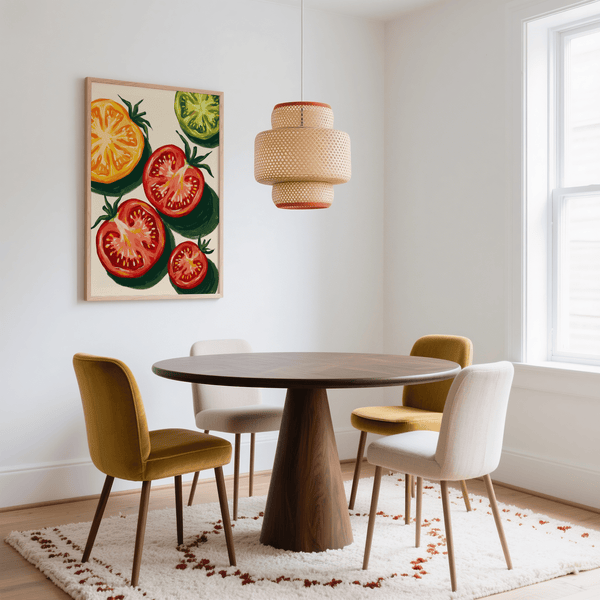 Italian Tomatoes Print with colorful vegetables, kitchen-themed art print